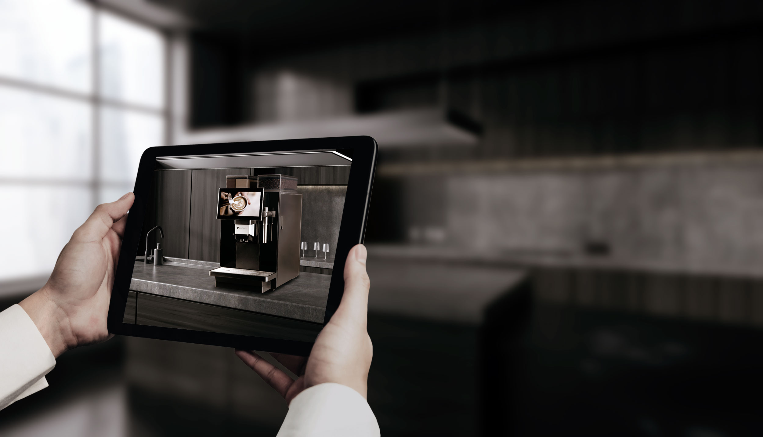 Gerät in 3D auf ein Tablet